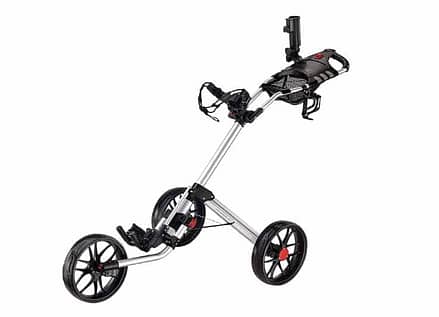 CaddyTek-Super-Deluxe-Quad-Foldable-Golf-Cart-with-Storage-Bag-Silver
